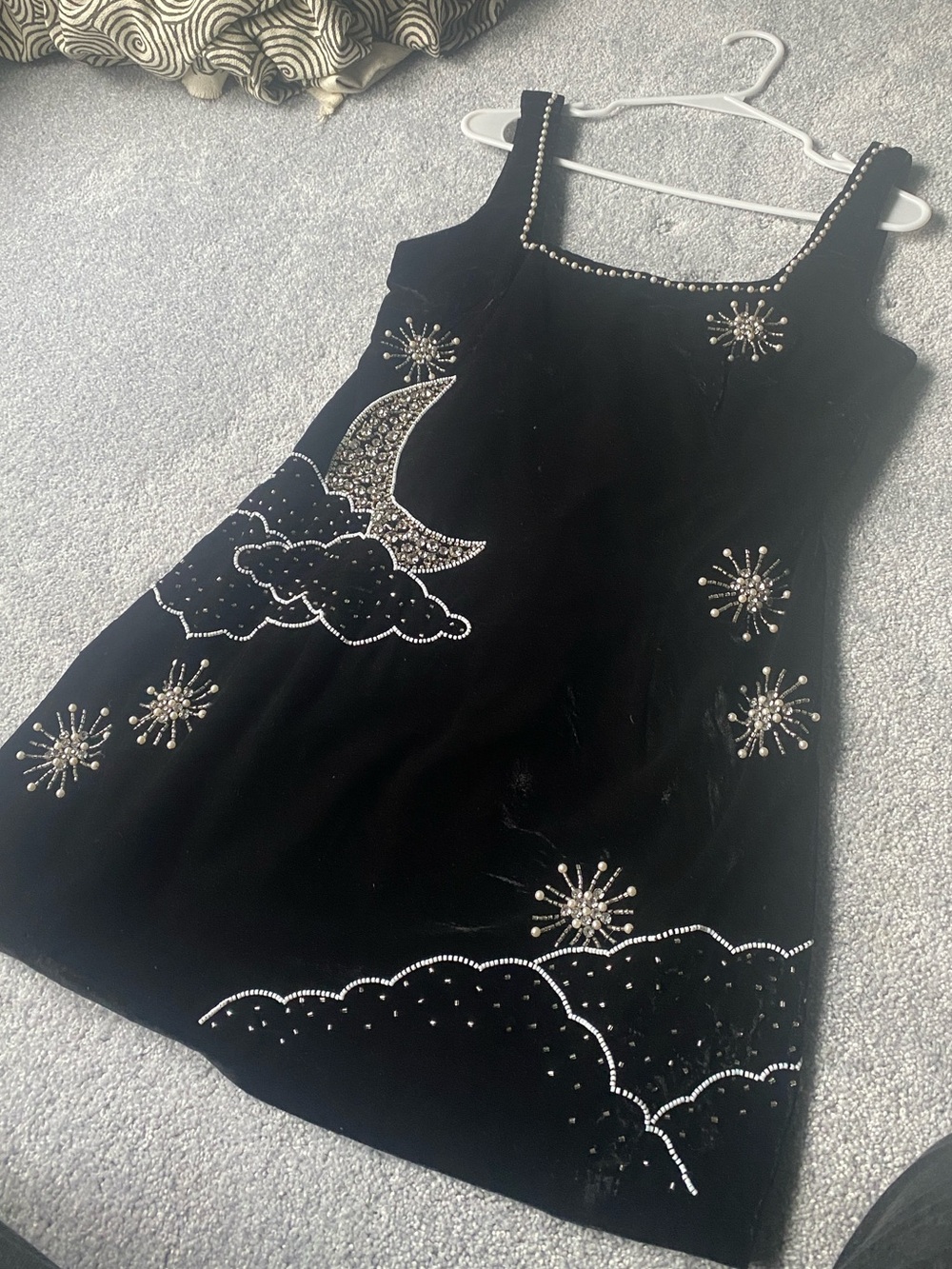 Chelsea & Violet Taylor Swift Black Velvet Moon & Star Embellished Dress